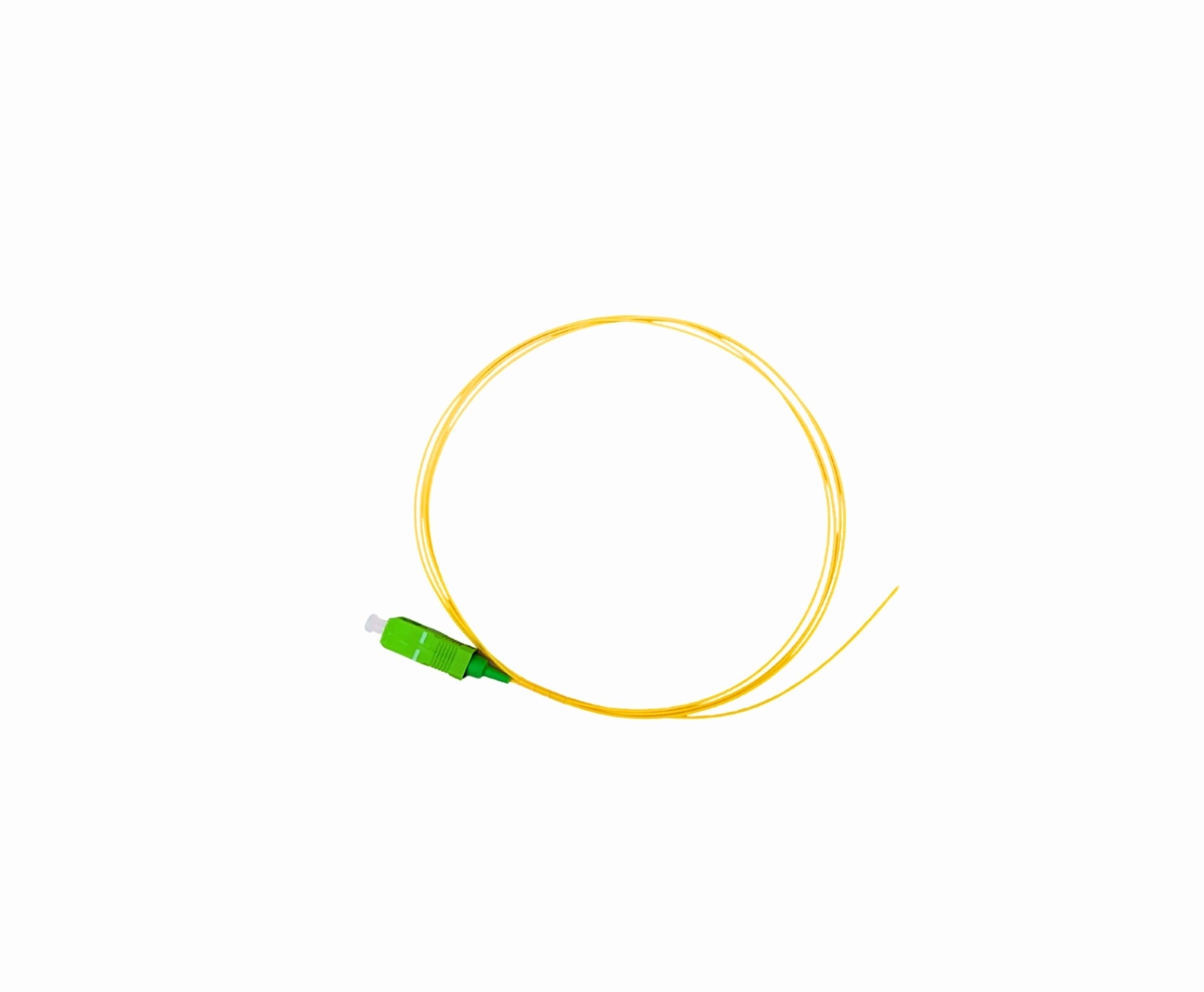 Pigtail de fibra óptica monomodo SC/APC verde de 1.5 metros EMKITS para empalmes por fusión y redes FTTH