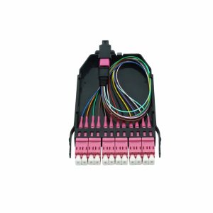 Cassette MTP MPO a LC dúplex de 12 fibras OM4 EMKITS para centros de datos y redes de fibra óptica