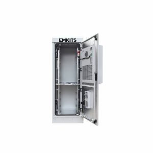 Gabinete de pared para exterior 15U IP55 con aire acondicionado de 300W EMKITS para telecomunicaciones y fibra óptica