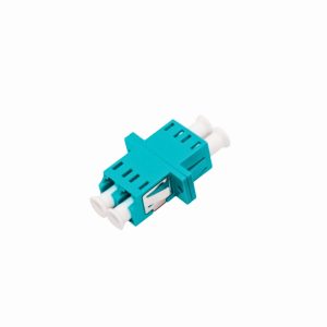 Adaptador óptico dúplex LC OM3 color aqua EMKITS para redes de fibra óptica multimodo y centros de datos