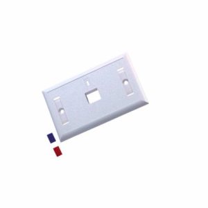 Faceplate de 1 puerto tipo US color blanco EMKITS para cableado estructurado y redes